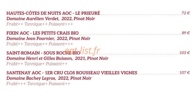 Brasserie Martin — carte page 10