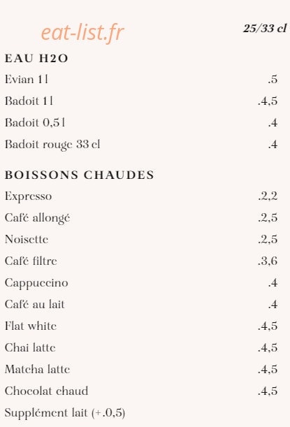 Brasserie Rosie — carte page 16