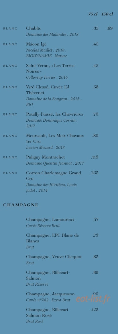 Brasserie Rosie — carte page 5