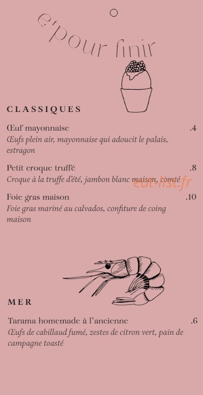 Brasserie Rosie — carte page 2