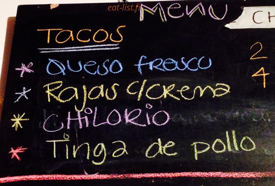 Café Chilango — carte page 1