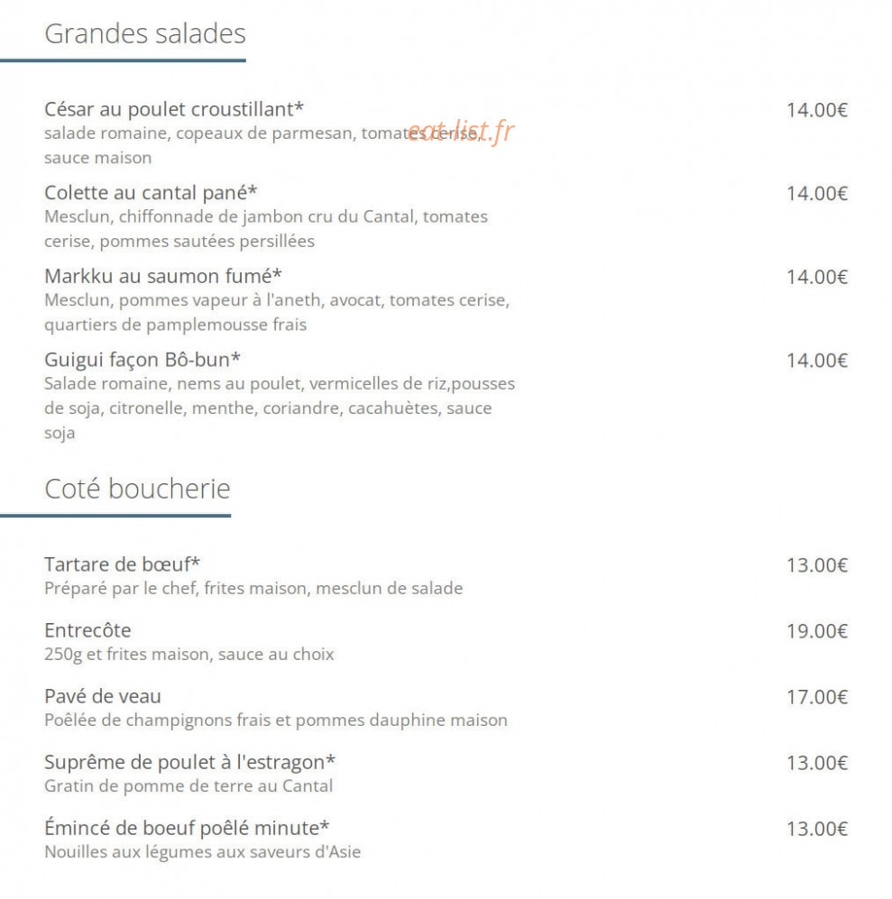 Café Colette — carte page 2