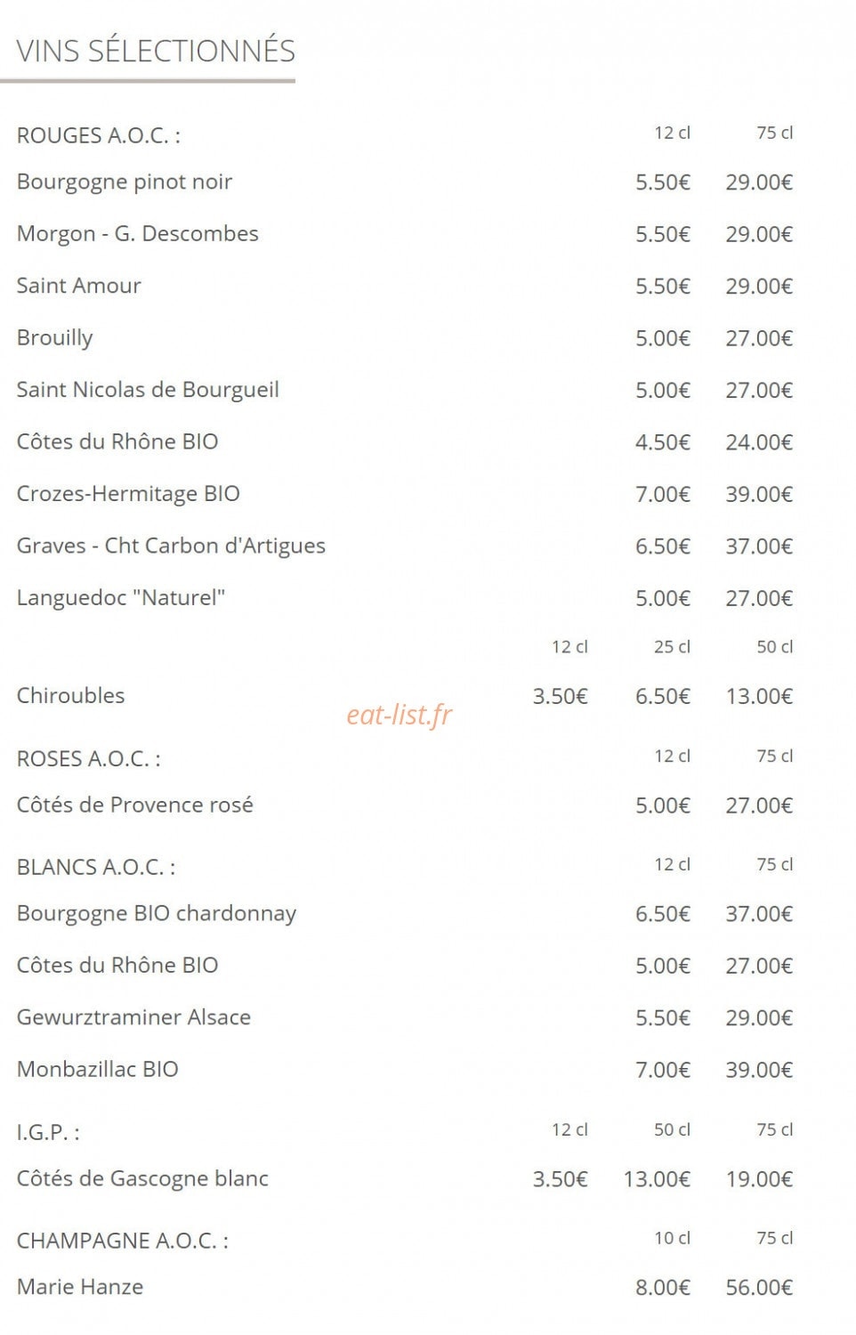 Café de l'Industrie — carte page 8