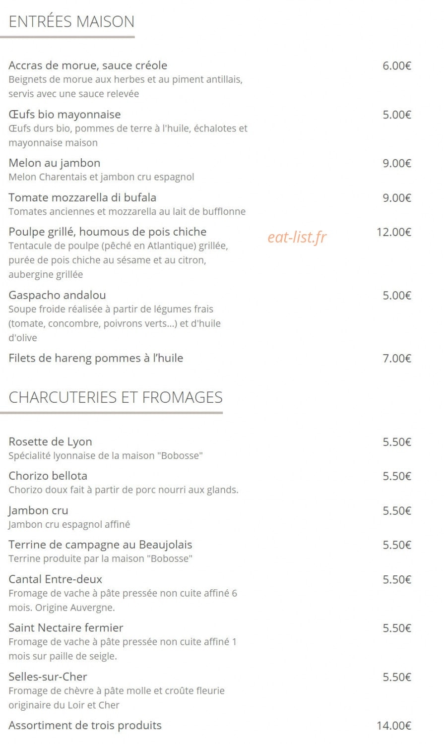 Café de l'Industrie — carte page 1