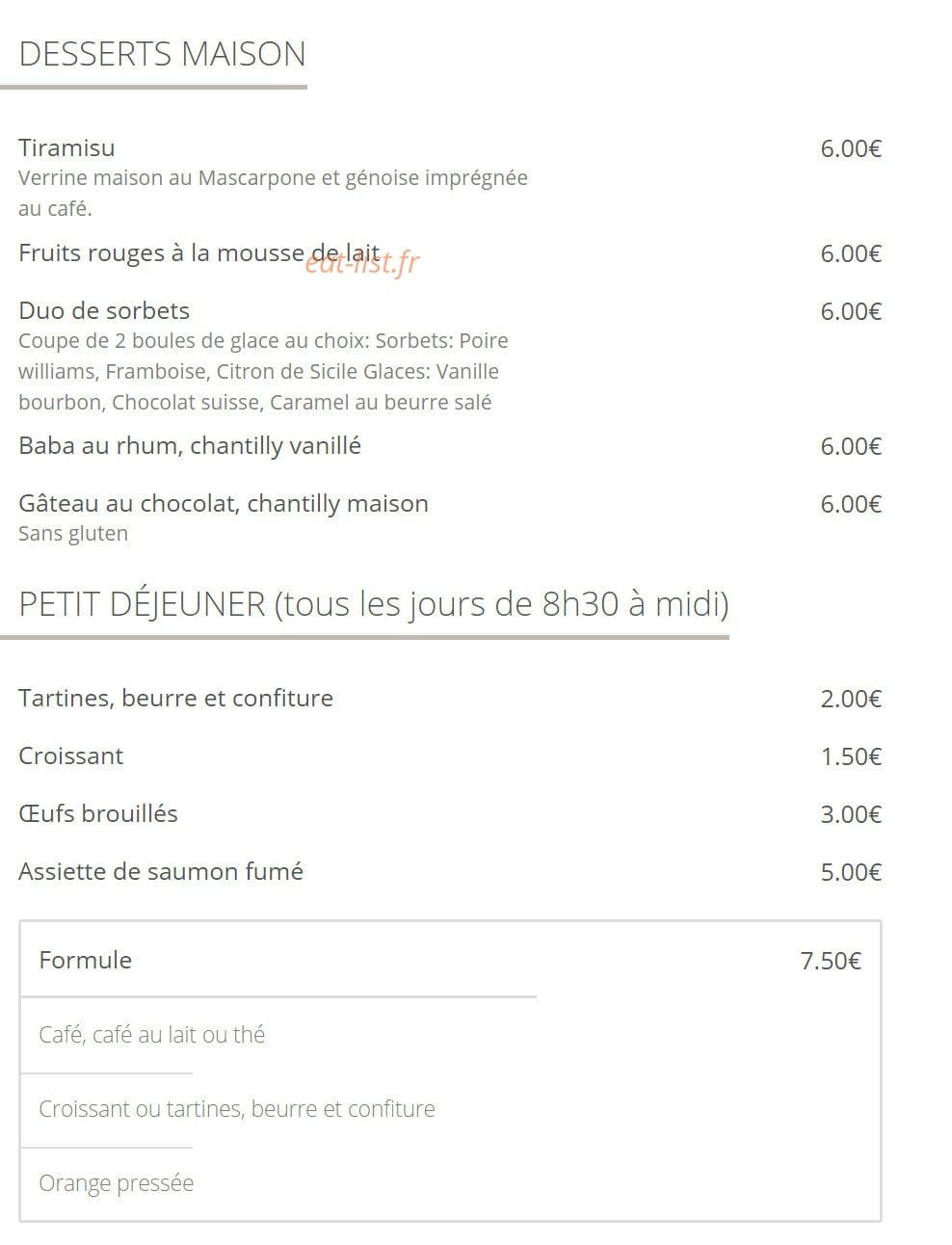 Café de l'Industrie — carte page 4