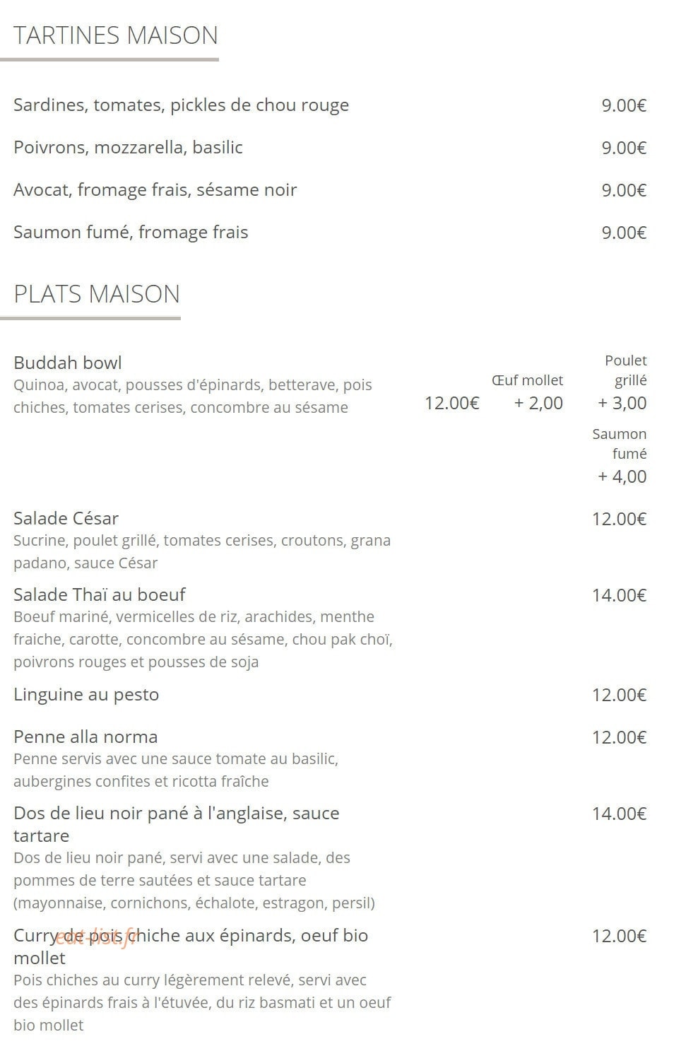 Café de l'Industrie — carte page 2