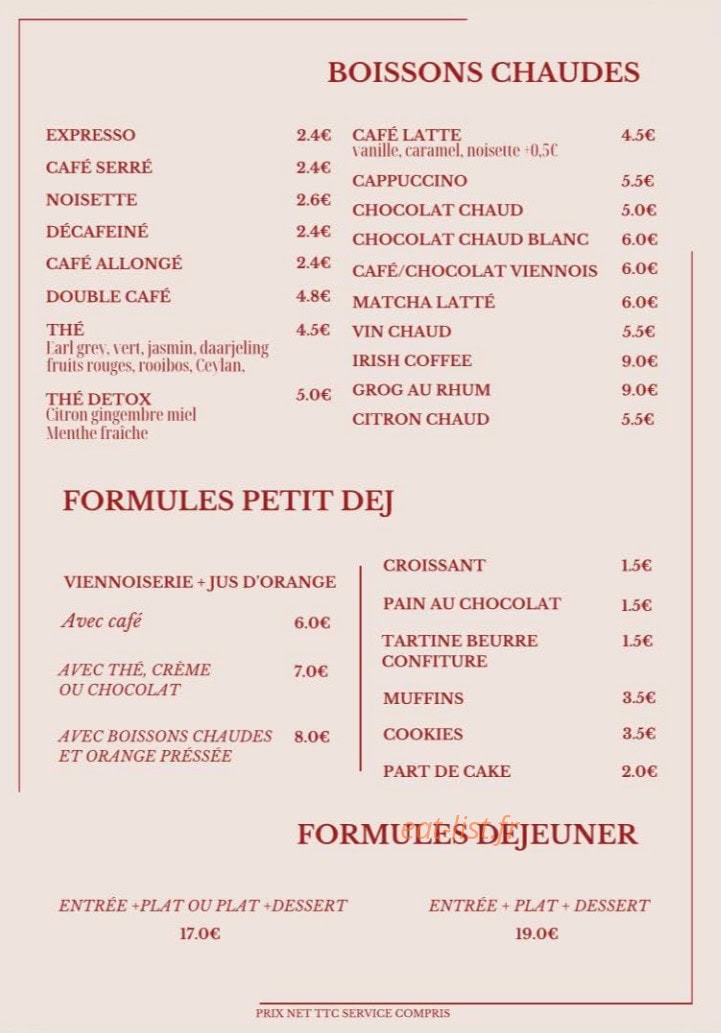 Café des Arts — carte page 6