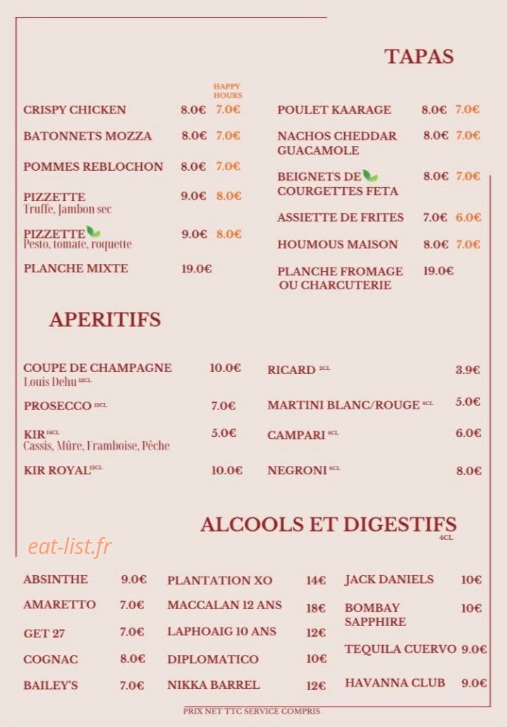 Café des Arts — carte page 5