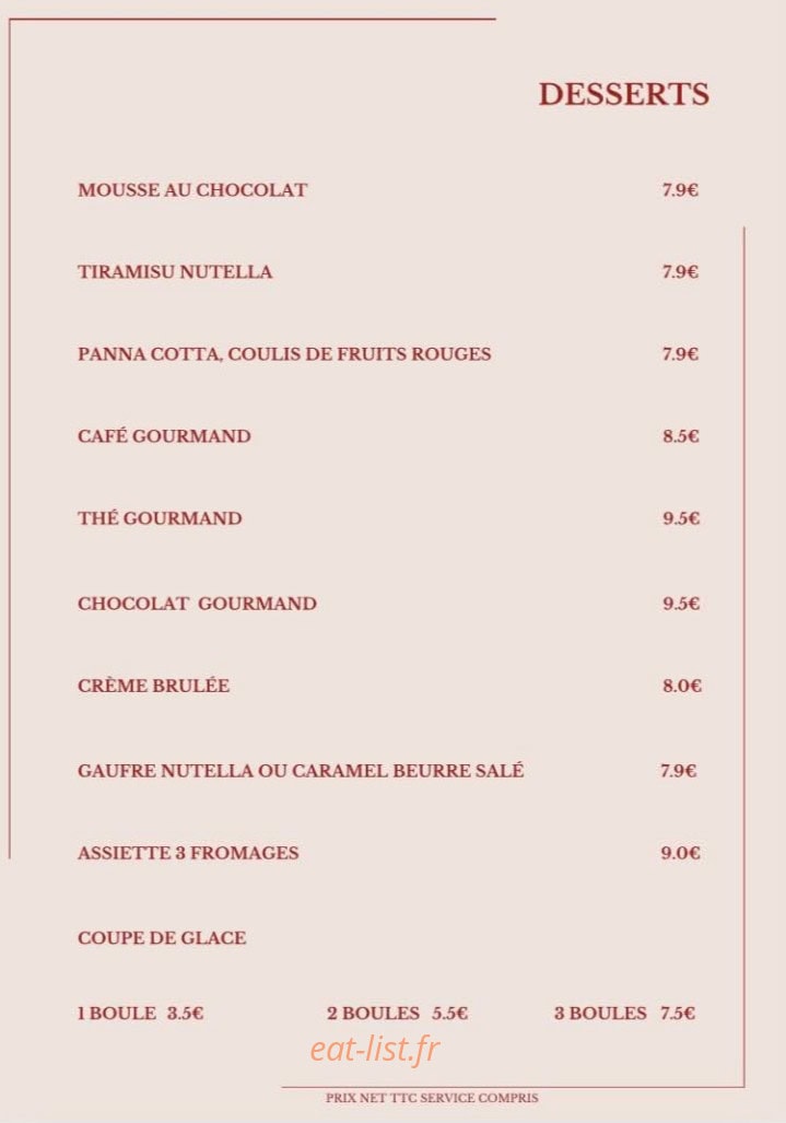 Café des Arts — carte page 4