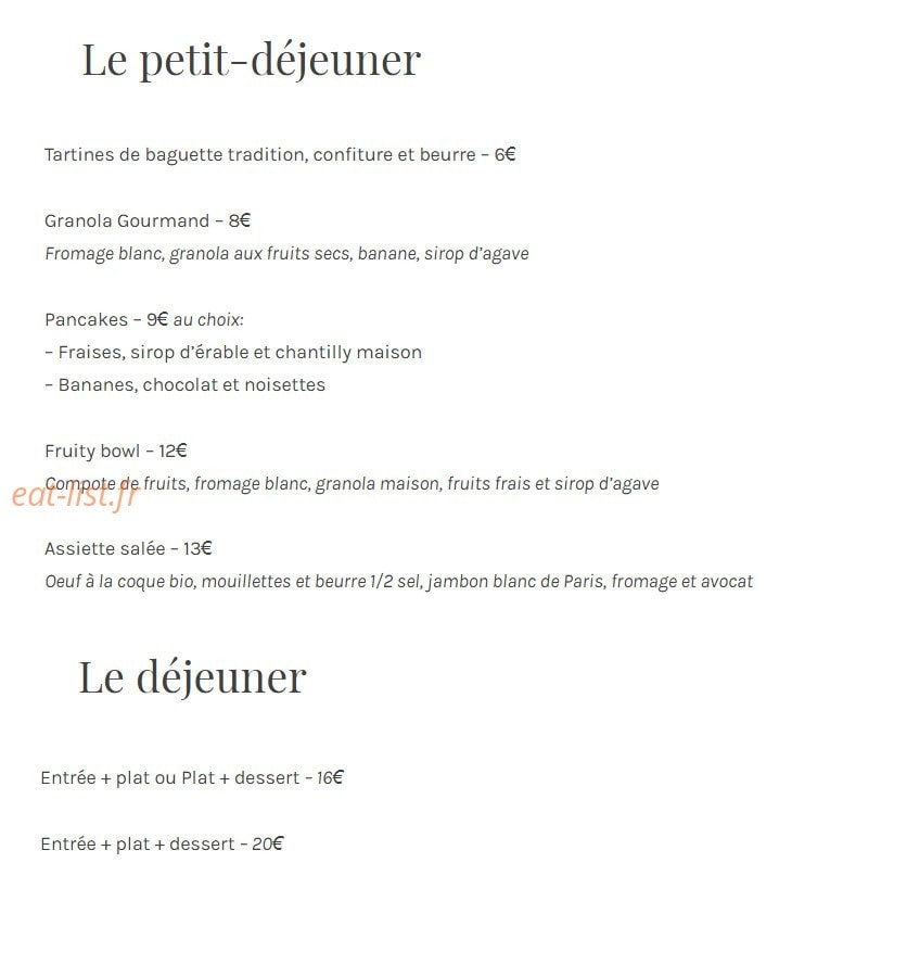 Café FauveParis — carte page 1