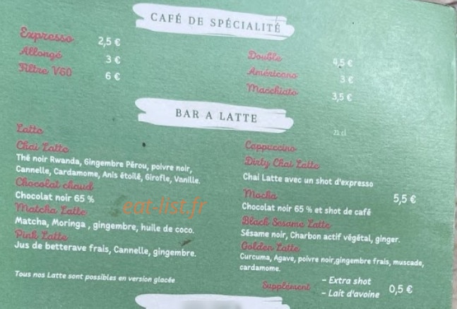 Café Foufou — carte page 3