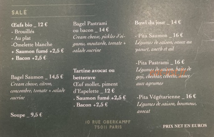 Café Foufou — carte page 2