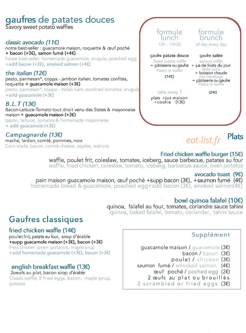 Café Mareva — carte page 1