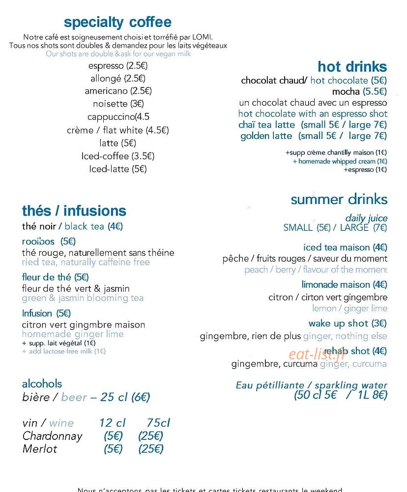 Café Mareva — carte page 3
