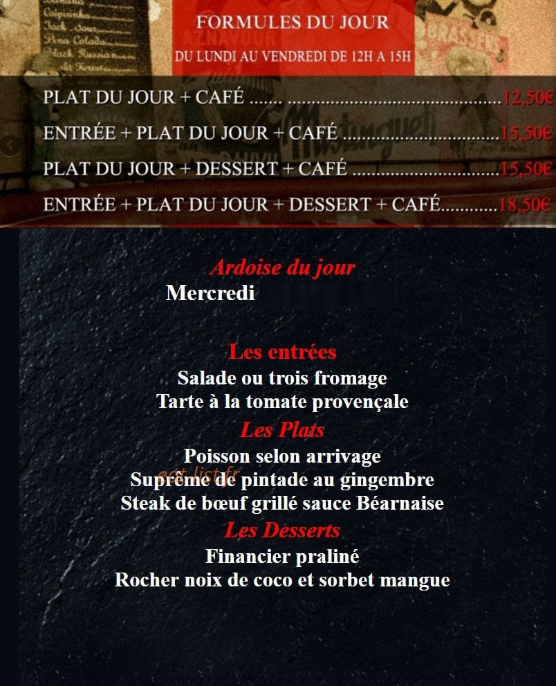 Café Menilmontant — carte page 2