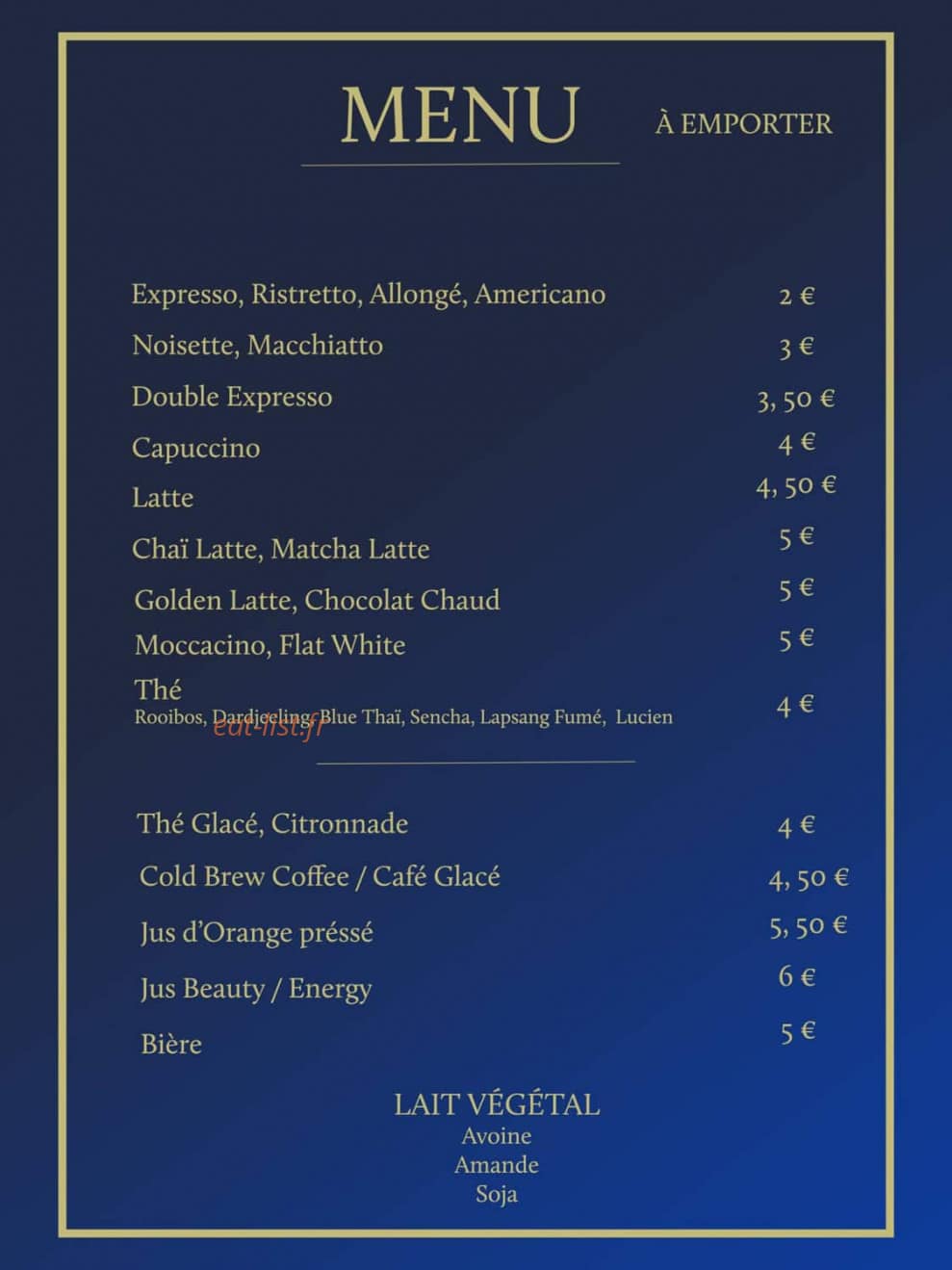 Café Moco — carte page 1