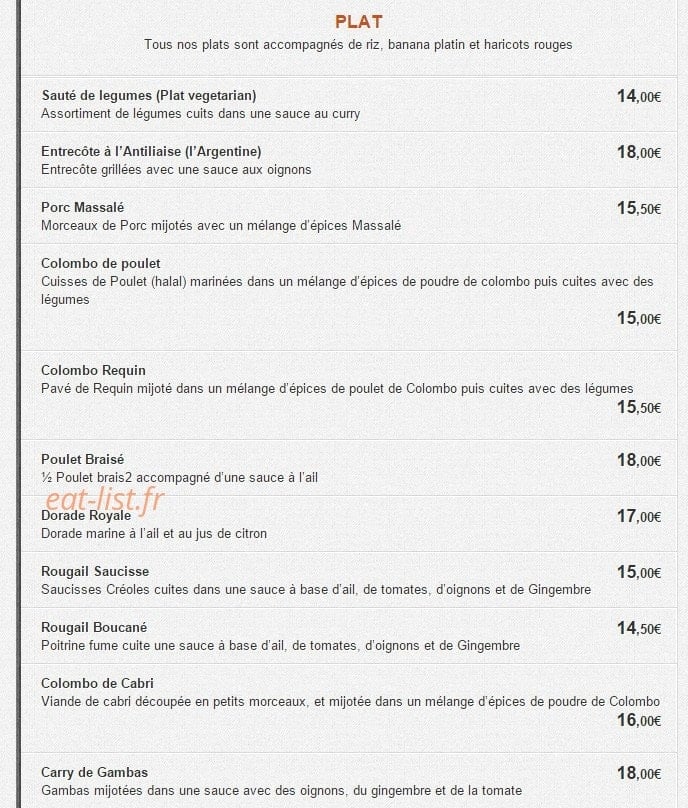 Caffe Creole — carte page 10