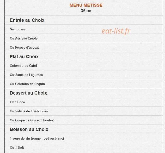 Caffe Creole — carte page 3