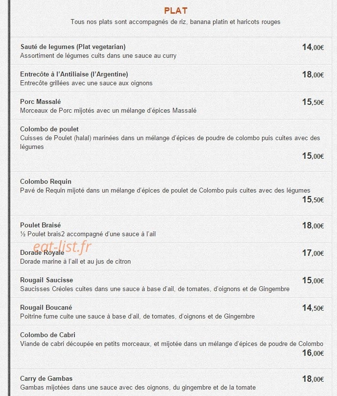 Caffe Creole — carte page 9