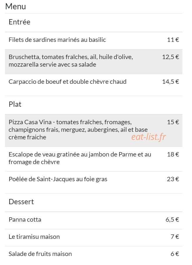 Casa vina — carte page 1