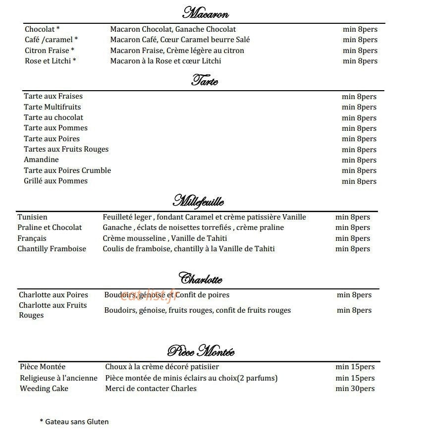 Charles Traiteur — carte page 3