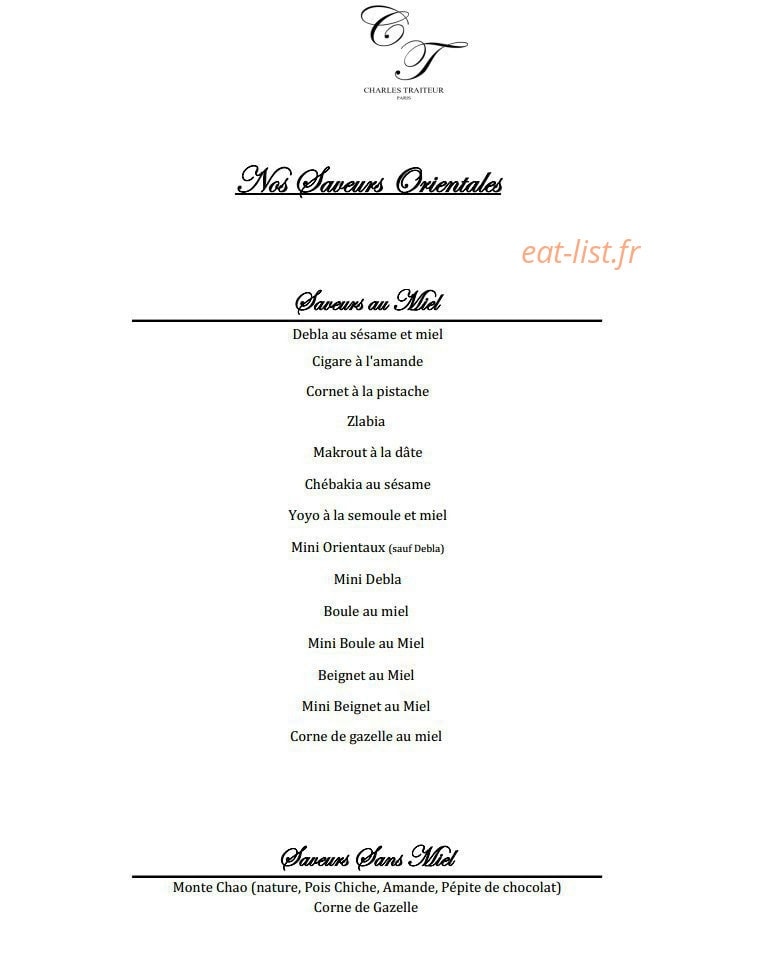 Charles Traiteur — carte page 6