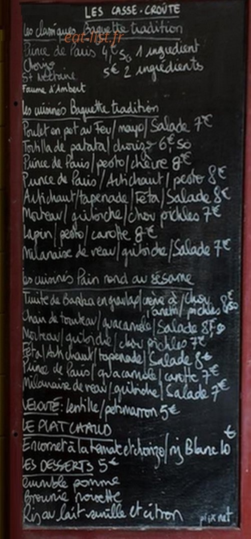 Chez Aline — carte page 1