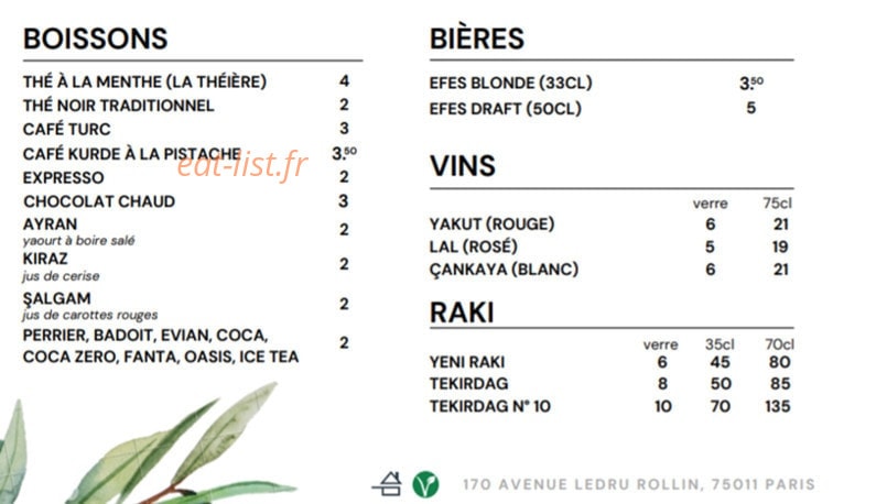 Chez Funda — carte page 3