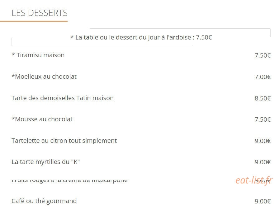 Chez Gaston — carte page 4