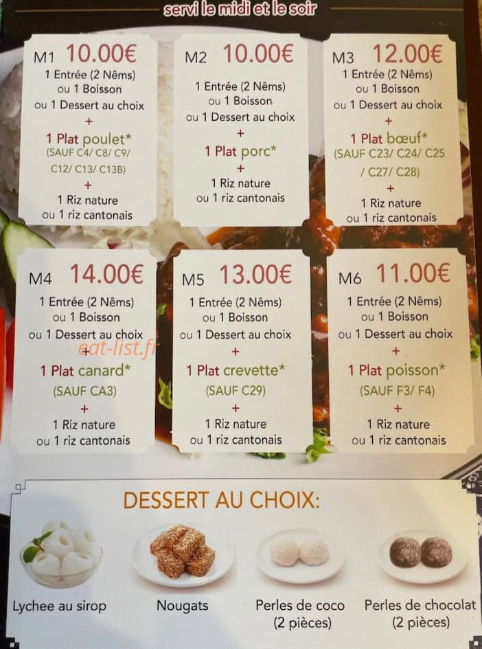 Chez Huang — carte page 3