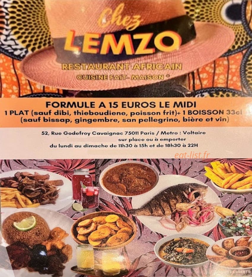 Chez Lemzo — carte page 1