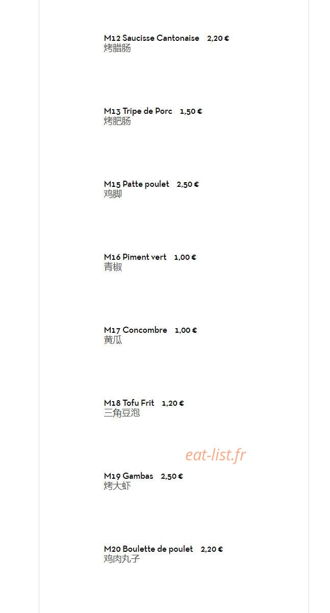 Chez Nanchang — carte page 10