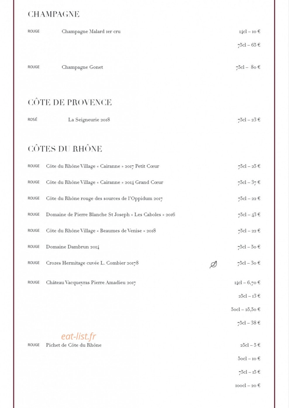 Chez Paul — carte page 6