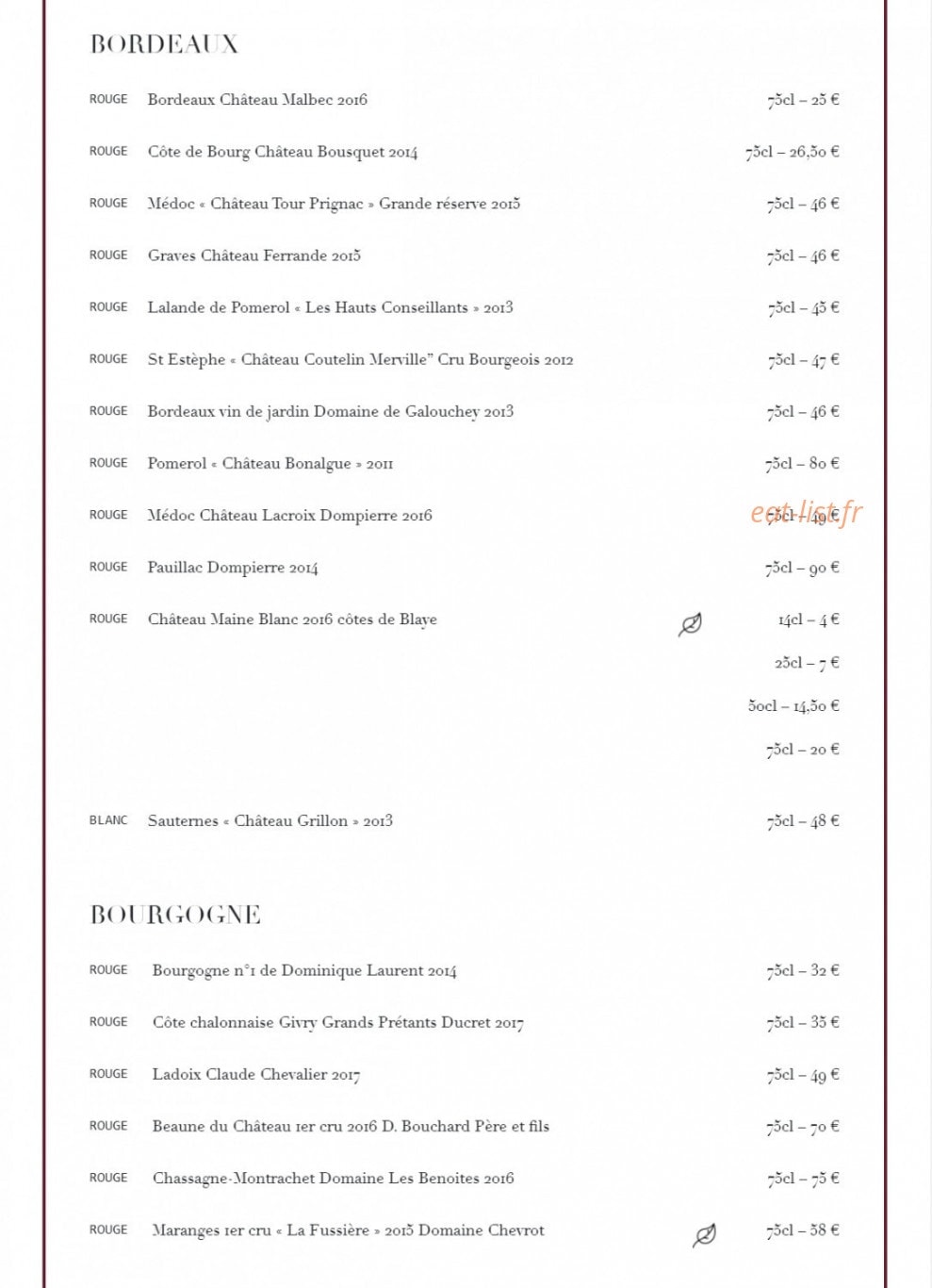Chez Paul — carte page 5