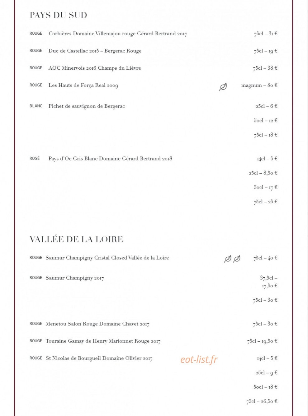 Chez Paul — carte page 7