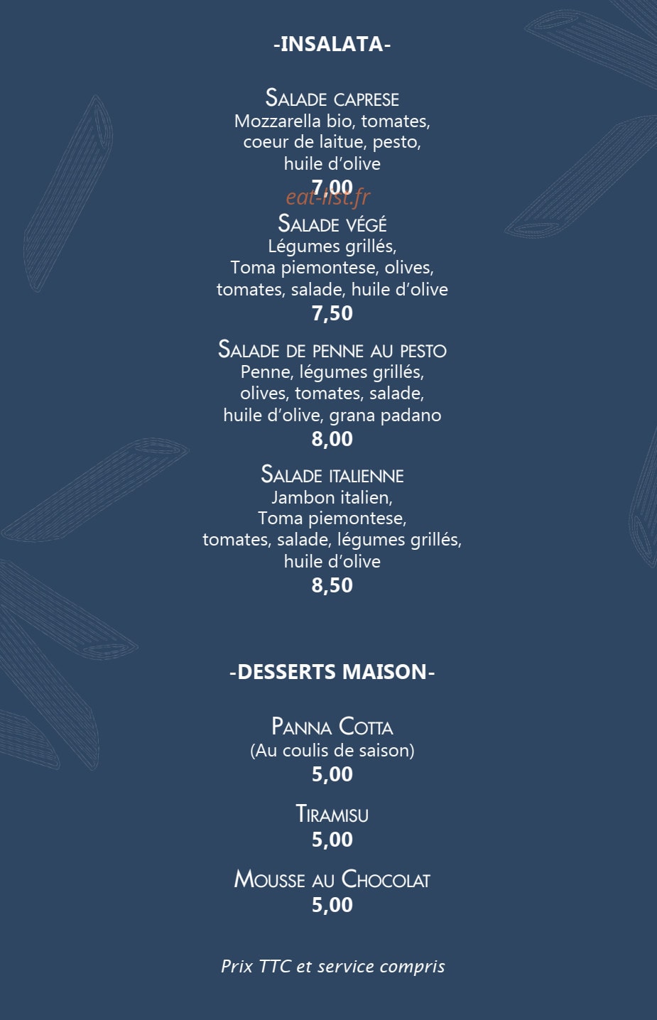 Chez Ugo — carte page 2