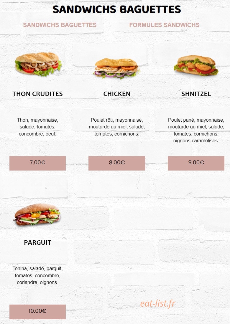 Chicken Delice — carte page 5