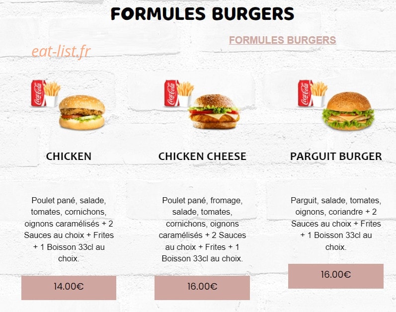 Chicken Delice — carte page 8