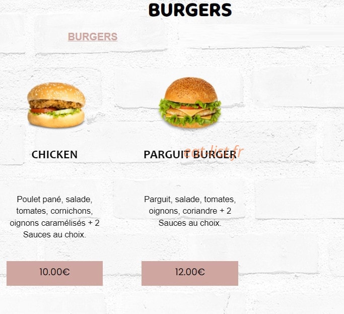 Chicken Delice — carte page 7