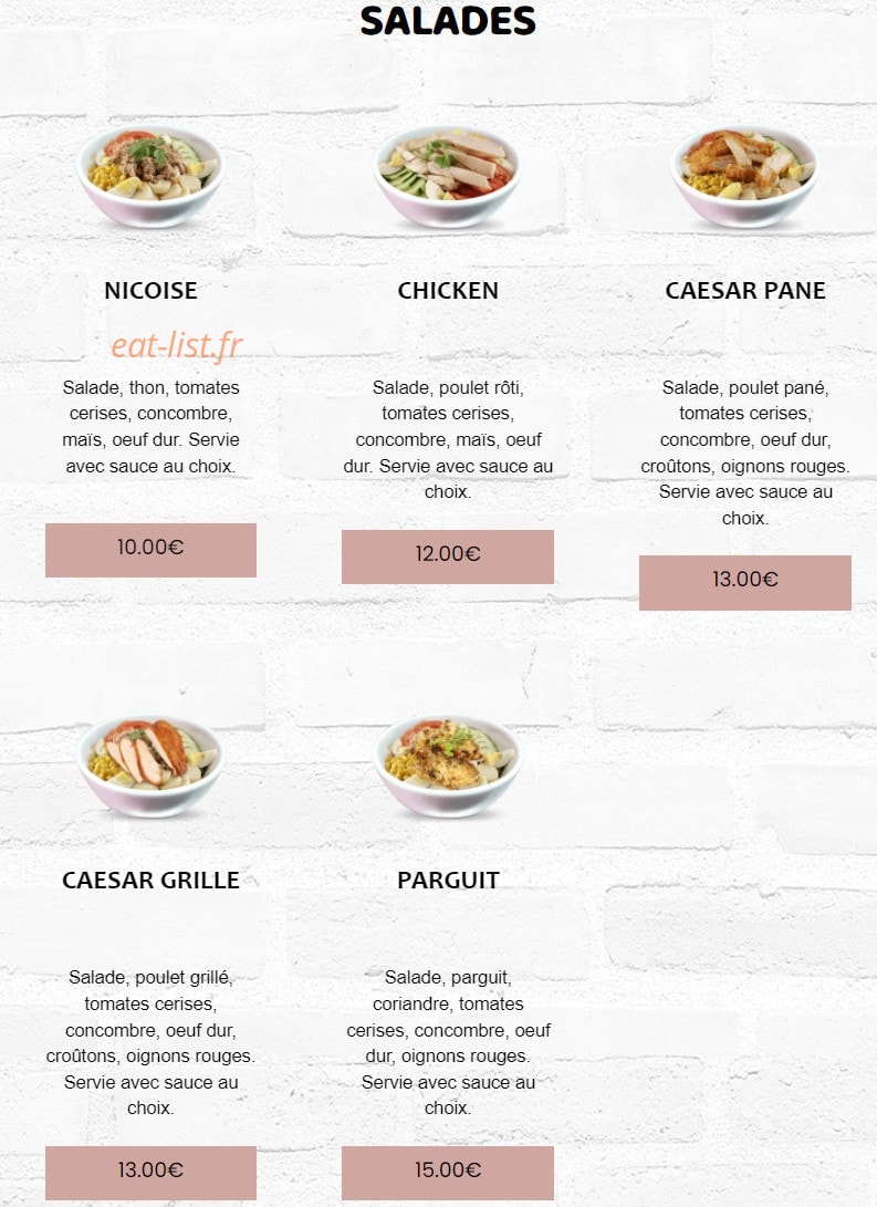 Chicken Delice — carte page 9