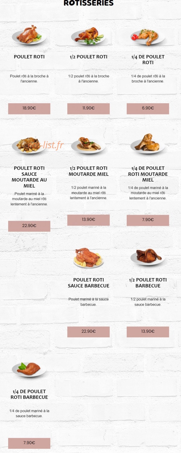 Chicken Delice — carte page 2