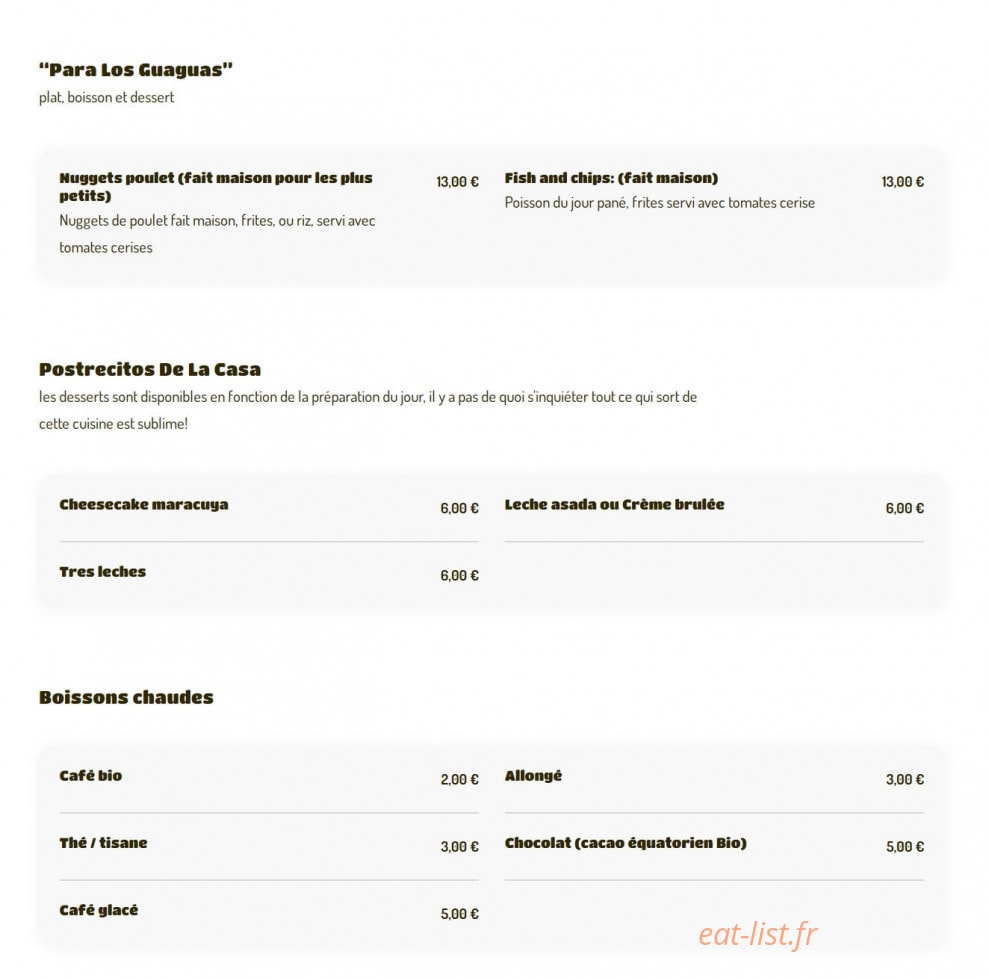 Chulla Vida — carte page 3