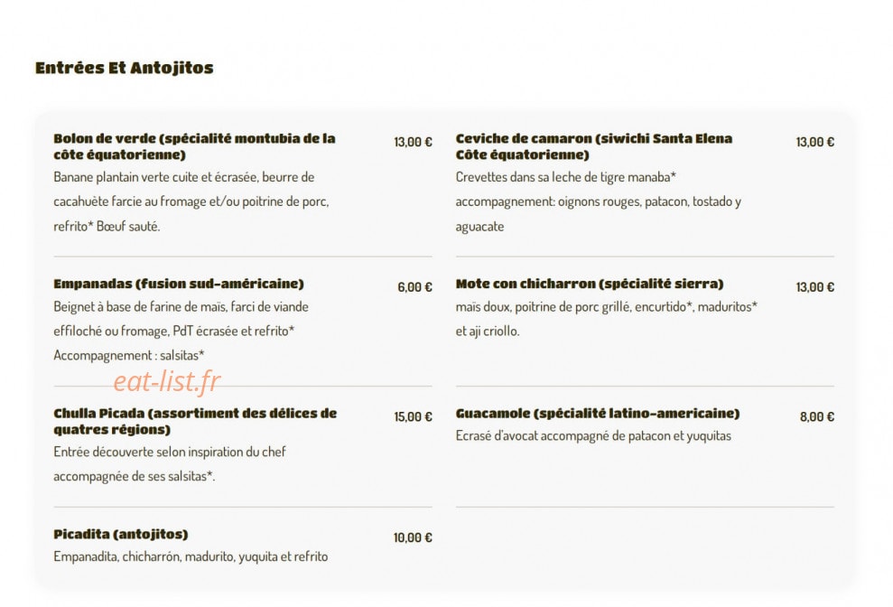 Chulla Vida — carte page 1