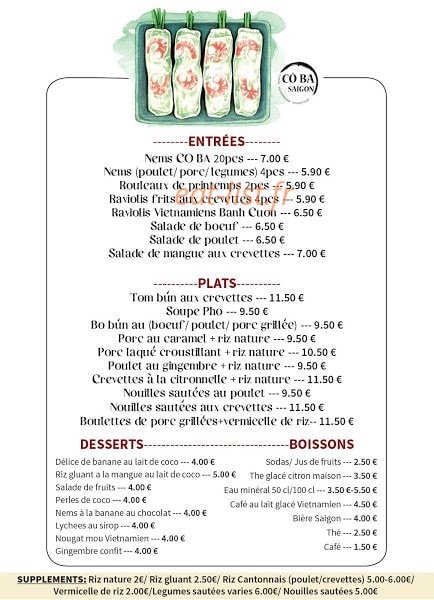 CÔ BA Saïgon — carte page 1