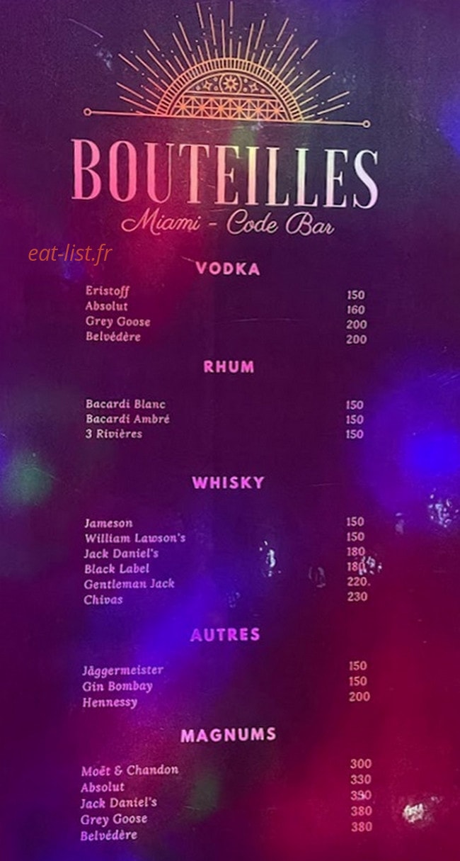 Code Bar — carte page 1