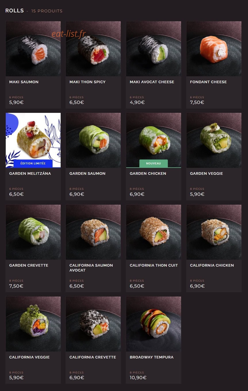 Côté Sushi — carte page 7
