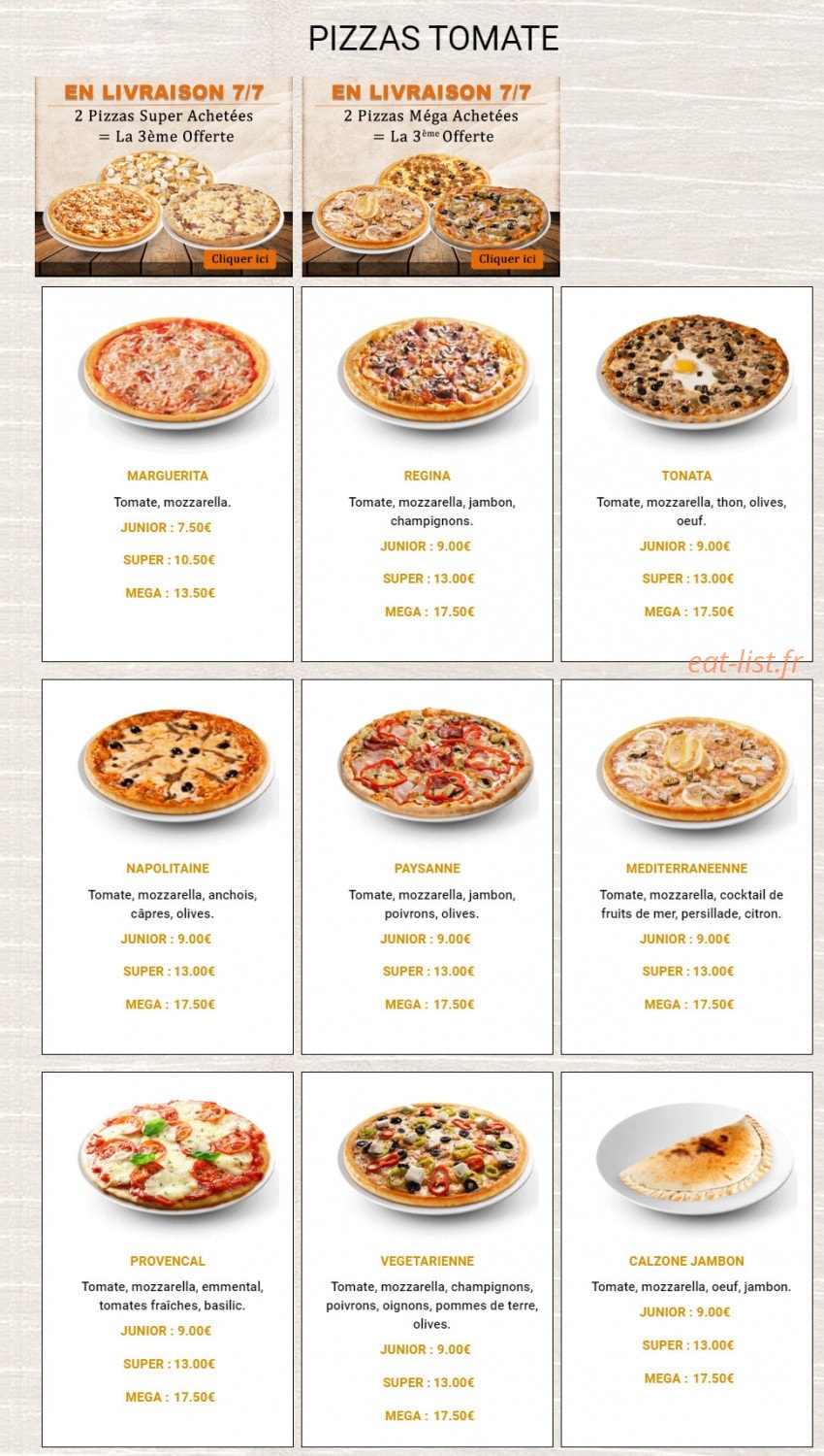 Croq Pizza — carte page 3