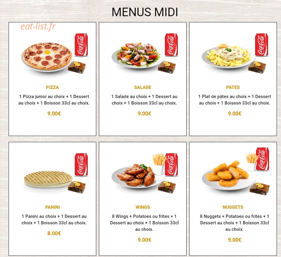 Croq Pizza — carte page 2