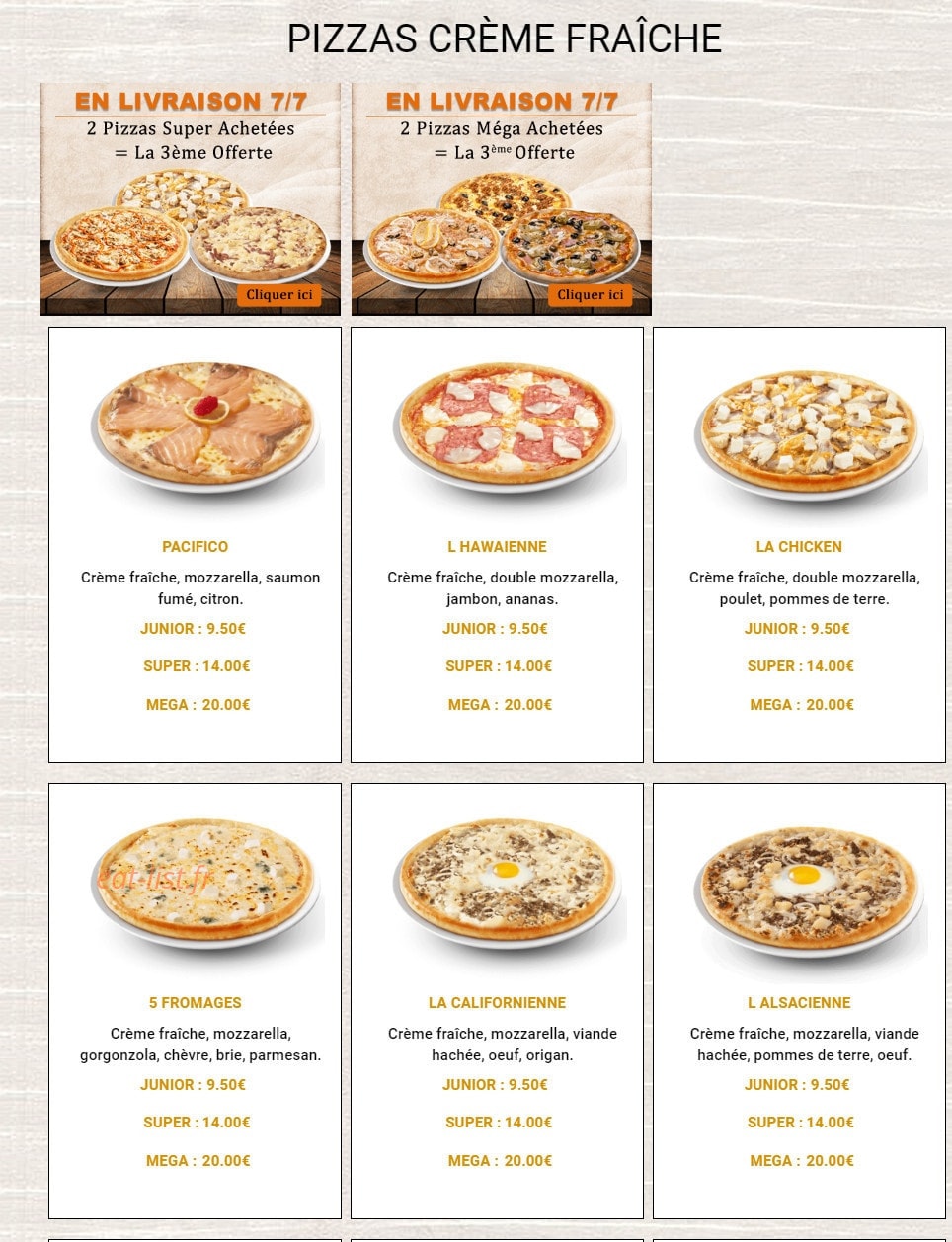 Croq Pizza — carte page 6