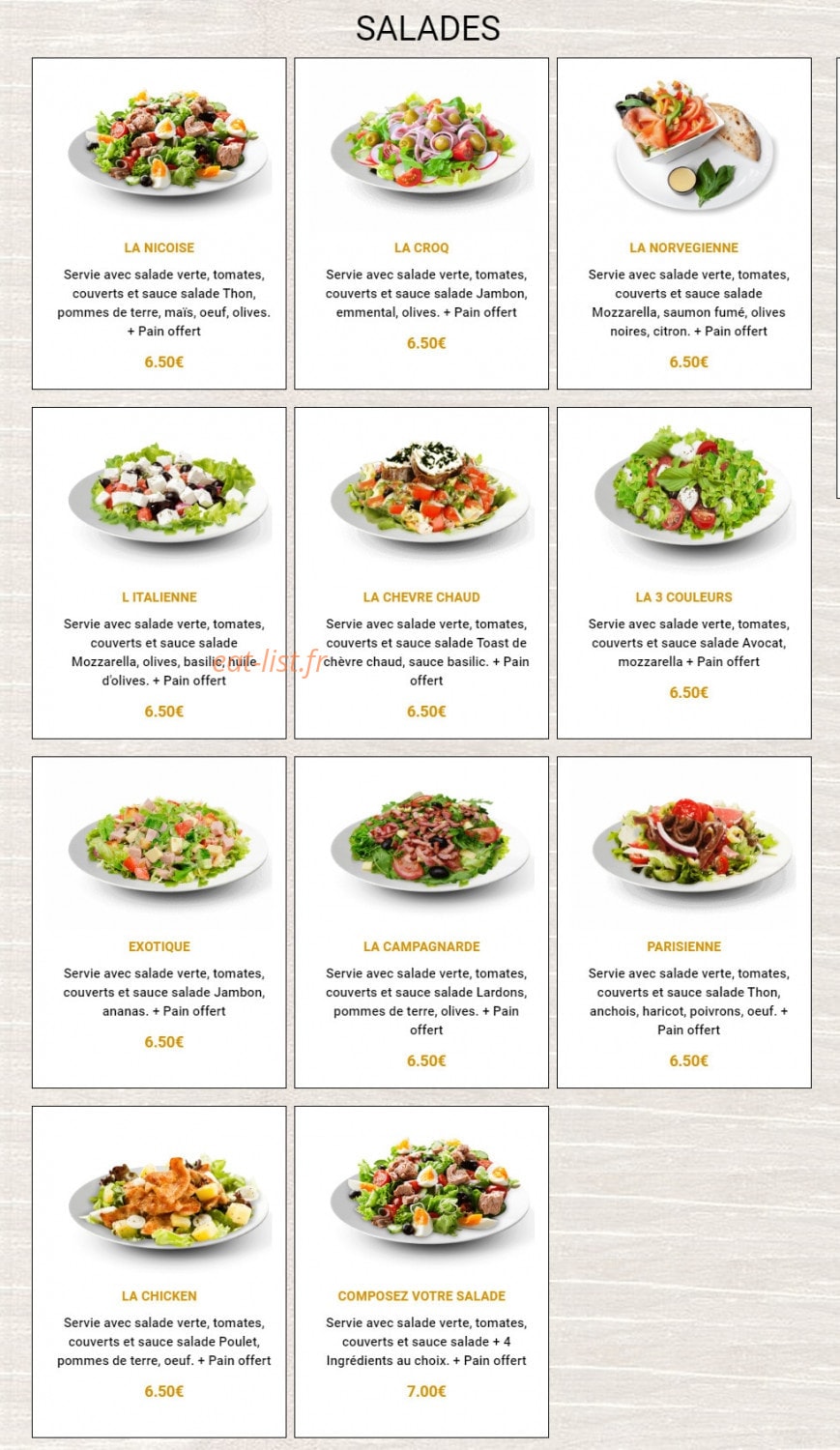 Croq Pizza — carte page 17